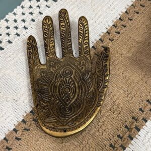 Intricately Designed Brass Hand Decor